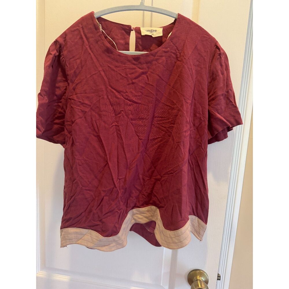 Umgee Linen Blend Short Sleeve Blouse – Size S/M